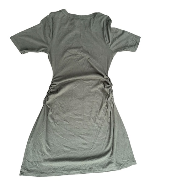 Michael Stars NWT Mona Ruched Side Dress Ultra Ribbed Dolma Green 2X Knee Length - Picture 4 of 9